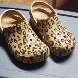 Cheetah print Crocs